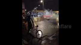 Flash grenades disperse tax reform protesters in Bogota, Colombia