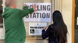 London polling station gets ready for UK local elections dubbed 'Super Thursday'