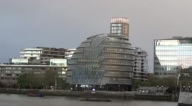 Storm clouds over the river Thames South Bank - London