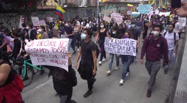 Colombians march in eighth day of protests in Bogota
