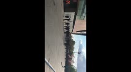 Arsenal fans protest 6th May 2021 London Good shot all bodies wide shot 2