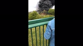 Large blaze of fire at scrap unit in  Nottingham, UK