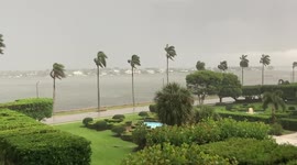 Thunderstorms with hail in Palm Beach Florida in the springtime