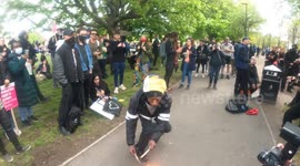 Kill The Bill in London - protester fire poi - May Day (01.05.2021)