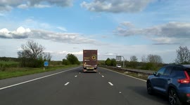 firefighters save a burning van on motoway