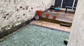 Wintry weather in May: Heavy hail turns streets white on Wirral, UK