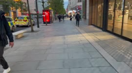 Heavy police presence outside Selfridges on Oxford Street after stabbing