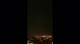 SpaceX Starlink 'satellite train' lights up the night sky over Madrid