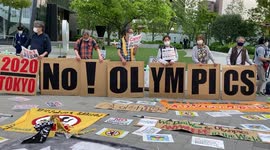 FILE: Tokyo protesters demand cancellation of upcoming Olympics