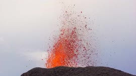 Piton de la Fournaise volcano erupting in France's Reunion Island