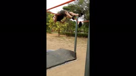 Fitness guru has arm-popping accident when attempting 'dislocated 360'