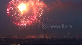 Fireworks burst red over St Petersburg as Russia marks Victory Day