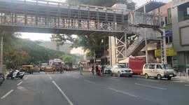 Cops restrict unwanted vehicles moments on first day of 14 day LOCKDOWN in Southern India's Karnataka