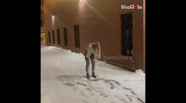 Snowy Alley Face Plant