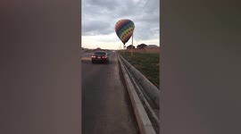 Hot air balloon crashes into electricity lines in Kazakhstan