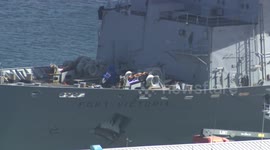 Four treated after fire breaks out on Royal Navy ship in Dorset, UK