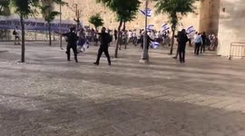 People Take Shelter As Air Raid Sirens Go Off In Jerusalem 3