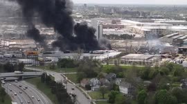 'No known injuries' after fire rages in Detroit scrapyard off I-94