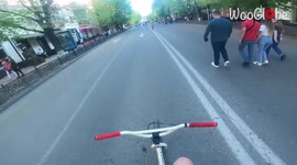 'Krasnodar, Russia: Scooter Riders Crash after Losing Control at High Speed'