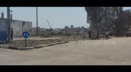 Aftermath of the place of the Israeli bombing in Gaza City .