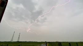 Stunning lightning crackles across skies above Dover in UK from a thunderstorm