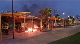 Fires burn following rioting in the central Israeli city of Lod