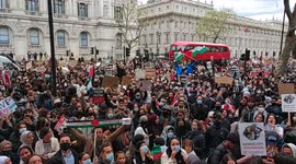 Huge crowd in London's Whitehall for pro-Palestinian protest