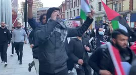 Extended look at Free Palestine march on London's Victoria Street