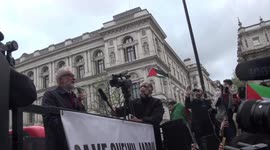 Former Labour Leader Jeremy Corbyn addresses Protest for Jerusalem Rally outside Downing Street