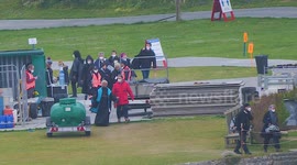Young actors are seen on House of dragon film set at St Michaels Mount in Cornwall, UK