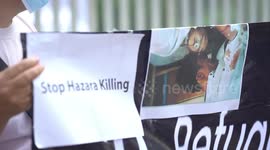 Afghanistan Refugee peaceful action outside the United Nations High Commissioner for Refugees (UNHCR) in Jakarta