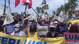 Puerto Rican workers protest against LUMA Energy monopoly in San Juan