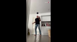 'Man Performs Insane Juggling Act While Bouncing a Ball on his Head'