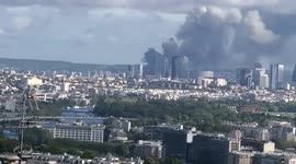 Large fire breaks out in industrial zone outside Paris