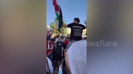 Palestinian supporters protest in Jordan amid rocket strikes with Israel