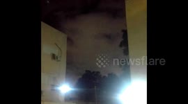The second night of shelling in Tel Aviv, Israel