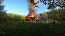 3rd Alarm House fire with collapse, Lavelle, Pennsylvania
