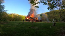3rd Alarm House fire with collapse, Lavelle, Pennsylvania