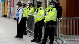Activist is arrested at 'Shut Elbit Down' protest in Central London for possession of eggs