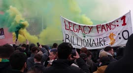 Manchester United fans protest features flares, angst, and arrests