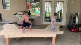 Toddler loves the spotlight and breaks out in funky dance moves!