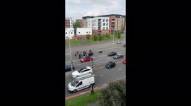 Protesters support Palestine on Bristol Road, Birmingham