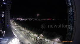 Rockets fire into night sky from Gaza towards Israel