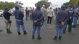 Police stop anti-vaccine protest in Cape Town as protesters refuse to mask up