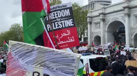 Free Palestine protest draws crowds, closes tube station at London's Marble Arch