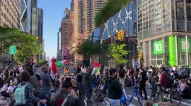 Protesters hold Free Palestine demonstration in New York on Friday