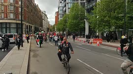 Free Palestine Protestors march through Knightsbridge