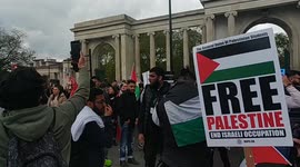 Free Palestine protesters march back to marble arch