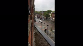 Thousand march for Palestine freedom, anti Israel protest, Oxford Road Manchester, university campus 15/05/2021