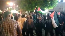 Thousands of Jordanians march to Palestinian border in support of Palestine